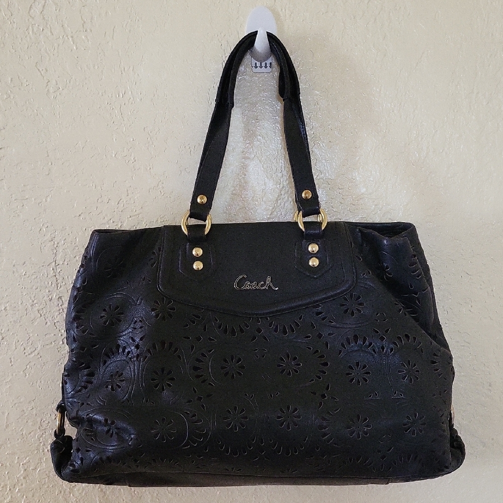 Coach Ashley Lace Floral Leather Bag